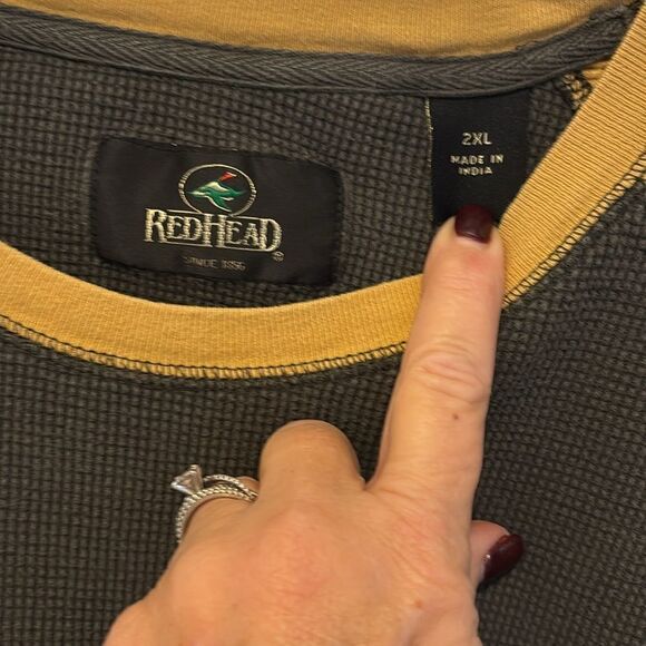 RedHead Shirt Men's Waffle Knit Long Sleeve Thermal Base Layer 2XL - Picture 2 of 6